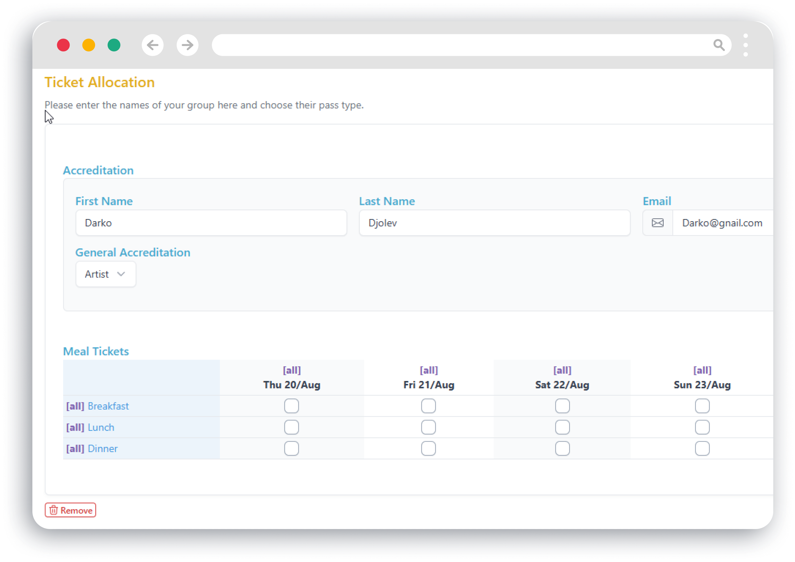 Customisable Access Levels