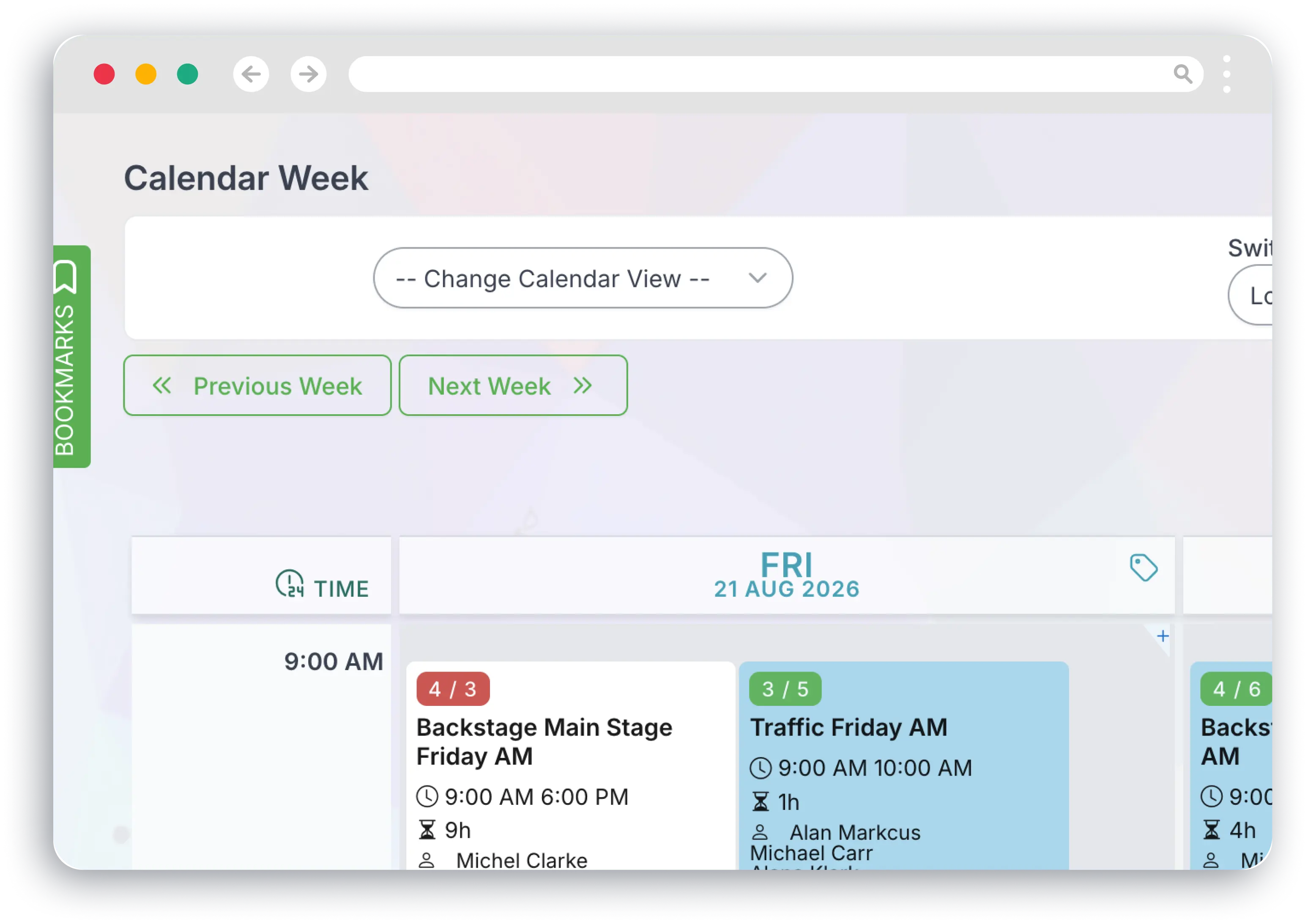 Stage & Performance Scheduling
